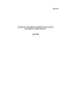 SS/A7/8 NATIONAL UNIVERSITY OF IRELAND, GALWAY REVISED ALCOHOL POLICY
