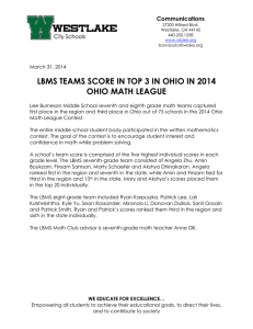 LBMS TEAMS SCORE IN TOP 3 IN OHIO IN 2014 Communications