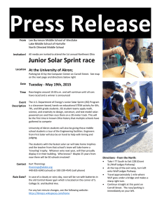 Press Release  Junior Solar Sprint race At the University of Akron;