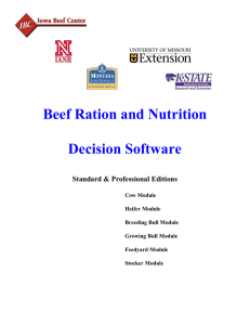 Beef Ration and Nutrition  Decision Software Standard &amp; Professional Editions