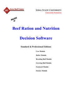 Beef Ration and Nutrition  Decision Software I