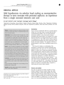Mild hypothermia via selective head cooling as neuroprotective
