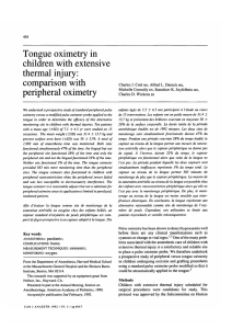Tongue oximetry in children with extensive thermal injury: comparison with