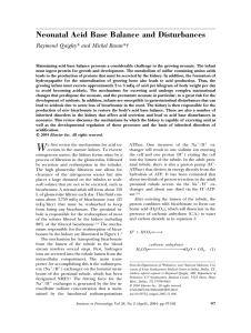 Neonatal Acid Base Balance and Disturbances Raymond Quigley* and Michel Baum*†