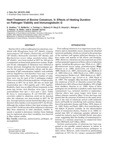 Heat-Treatment of Bovine Colostrum. II: Effects of Heating Duration
