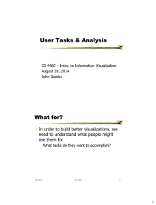 User Tasks &amp; Analysis What for? •