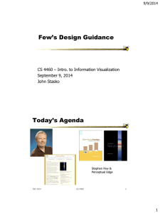 Few’s Design Guidance Today’s Agenda CS 4460 – Intro. to Information Visualization