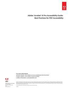 Adobe® Acrobat® XI Pro Accessibility Guide: Best Practices for PDF Accessibility