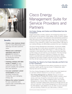 Cisco Energy Management Suite for Service Providers and Partners