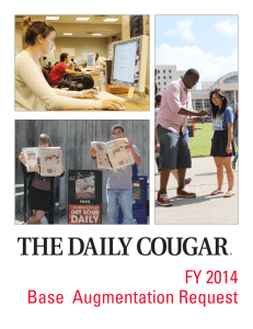 THE DAILY COUGAR FY 2014 Base  Augmentation Request ®
