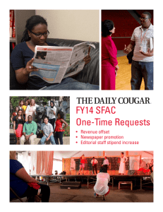 FY14 SFAC One-Time Requests THE DAILY COUGAR •	 Revenue offset