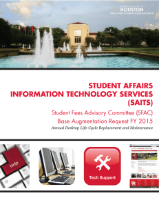 STUDENT AFFAIRS INFORMATION TECHNOLOGY SERVICES (SAITS) Student Fees Advisory Committee (SFAC)