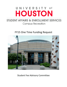 FY15 One Time Funding Request Student Fee Advisory Committee