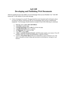 AnS 440 Developing and Publishing Web Documents
