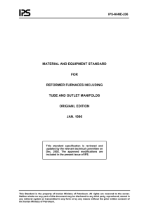 MATERIAL AND EQUIPMENT STANDARD FOR REFORMER FURNACES INCLUDING
