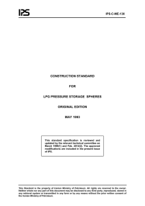 CONSTRUCTION STANDARD  FOR LPG PRESSURE STORAGE  SPHERES