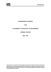 ENGINEERING STANDARD  FOR ACCESSIBILITY AND SAFETY OF MACHINERIES