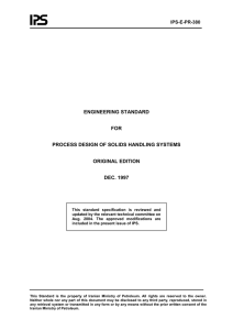 ENGINEERING STANDARD  FOR PROCESS DESIGN OF SOLIDS HANDLING SYSTEMS