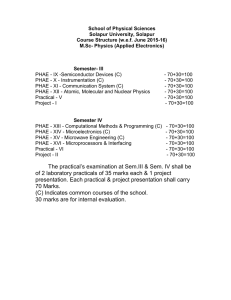 School of Physical Sciences Solapur University, Solapur Course Structure (w.e.f. June 2015-16)