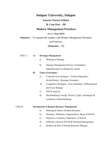 Solapur University, Solapur Modern Management Practices B. Com Part – III