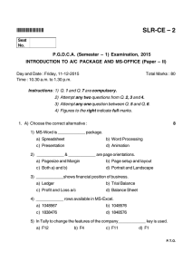 SLR-CE – 2 P.G.D.C.A. (Semester – 1) Examination, 2015