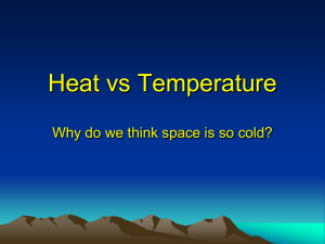 Heat vs Temperature Why do we think space is so cold?