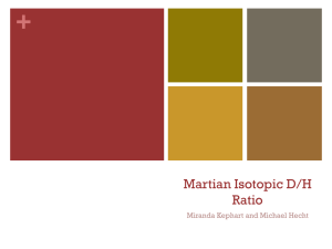 + Martian Isotopic D/H Ratio Miranda Kephart and Michael Hecht