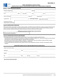FMLA FORM- 3 A FAMILY AND MEDICAL LEAVE ACT (FMLA)