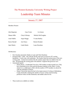 Leadership Team Minutes The Western Kentucky University Writing Project January 27, 2007