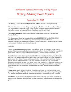 Writing Advisory Board Minutes The Western Kentucky University Writing Project