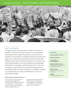 Social Justice and Social Policy Brandeis University