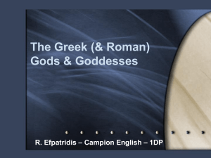 The Greek (&amp; Roman) Gods &amp; Goddesses – Campion English – 1DP
