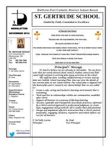 ST. GERTRUDE SCHOOL Guided by Faith, Committed to Excellence NEWSLETTER