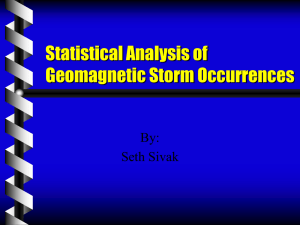 Statistical Analysis of Geomagnetic Storm Occurrences By: Seth Sivak