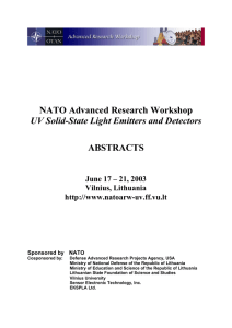 NATO Advanced Research Workshop ABSTRACTS UV Solid-State Light Emitters and Detectors