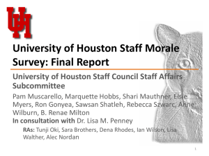 University of Houston Staff Morale Survey: Final Report