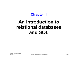 An introduction to relational databases and SQL Chapter 1