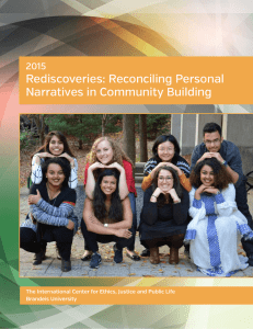 Rediscoveries: Reconciling Personal Narratives in Community Building 2015