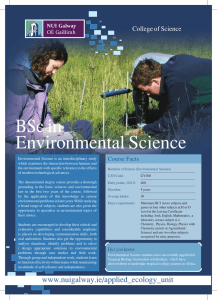 BSc in Environmental Science College of Science