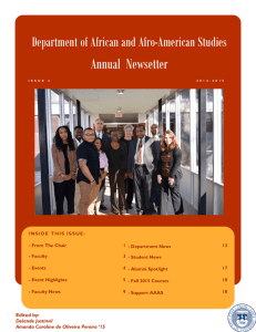 Annual  Newsetter Department of African and Afro-American Studies