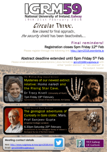 Abstract deadline extended until 5pm Friday 5 Feb
