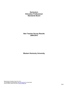 Kentucky's Education Professional Standards Board New Teacher Survey Results