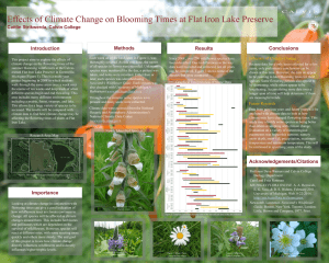 Effects of Climate Change on Blooming Times at Flat Iron... Methods Conclusions Introduction