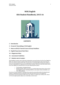 NUIG English 1BA Student Handbook, 2015-16 CONTENTS