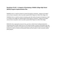 Resolution F15.03 – In Support of Developing a Middle College... (MCHS) Program Implementation Plan
