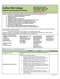 Crafton Hills College Academic Senate Agenda &amp; Minutes Date: April 2nd, 2014