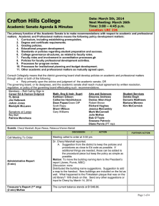 Crafton Hills College Academic Senate Agenda &amp; Minutes Date: March 5th, 2014