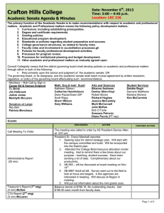 Crafton Hills College Academic Senate Agenda &amp; Minutes Date: November 6 , 2013