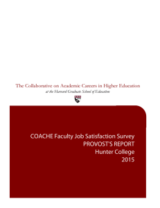 COACHE Faculty Job Satisfaction Survey PROVOST'S REPORT Hunter College 2015
