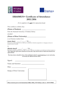ERASMUS+ Certificate of Attendance 2015/2016  (Name of Student)